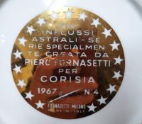 Vintage Piero Fornasetti Porcelain Zodiac Plate,  Scorpio, Astrali Pattern, Made for Corisia, Dated 1967, No 4.