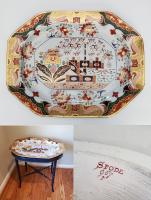Spode Porcelain 967 Pattern Very Large Serving Dish, Now/Can Be Mounted as a Tray Table,  Circa 1810