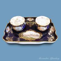 A Superb Meissen Porcelain Topographical Inkwell, circa 1870