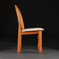 A Set of Four Mid Century Pine Spoon Back Chairs