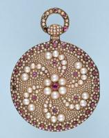 Rare Pearl and Ruby Encrusted Gold Watch