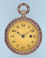 Rare Pearl and Ruby Encrusted Gold Watch