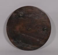 S/4538 Antique Treen 18th Century Mahogany Decanter Coaster