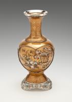 Japanese gold lacquer and silver enamel vase with Shibayama panels signed Kaneko sei, Meiji period