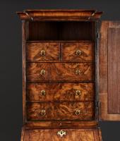 A Rare Queen Anne Bureau Bookcase of Narrow Proportions