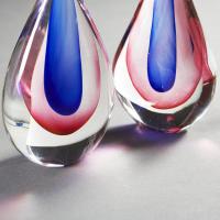 A Pair of Murano Glass Teardrop Lamps