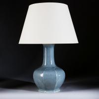 A Large Octagonal Form Celadon Vase as a Lamp