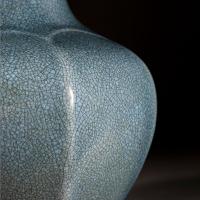 A Large Octagonal Form Celadon Vase as a Lamp