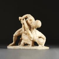 A Fine 19th Century Alabaster Sculpture after 'The Wrestlers'