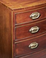 George III bow front caddy top mahogany chest