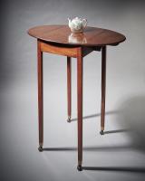 Small George III mahogany oval Pembroke table