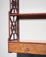 George III Mahogany Hanging Shelves with Chinese Chippendale Fretted Side Panels