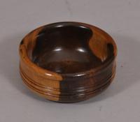 S/4551 Antique Treen 19th Century Dutch Lignum Vitae Wool Bowl