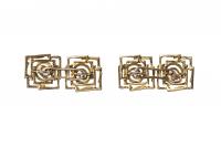 Vintage Cufflinks of Abstract Design in 18 Carat Gold