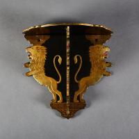 An Anglo Sinhalese Black Lacquer Wall Bracket