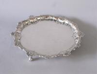 Old Sheffield Plate Small Silver Waiter, circa 1765