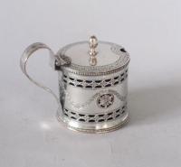 Old Sheffield Plate Silver Mustard Pot, circa 1780