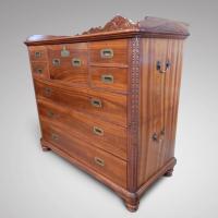 Chinese Export Camphor Wood Secretaire Chest