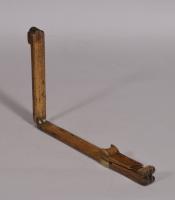 S/4574 Antique Treen 19th Century Boxwood Sliding Foot Rule