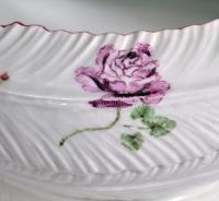 First Period Worcester Porcelain Leaf Molded Sauce Boat,  Circa 1755-56  