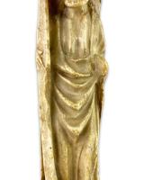 Nottingham alabaster of a male Saint. English, early 15th century