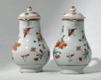 Chinese Famille Rose Export Ware Pair of Sparrow beak jugs