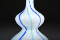 A Blue Stripe Double Gourd Murano Glass Vase
