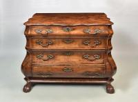 A fine Dutch mahogany bombe commode of excellent colour, c.1750