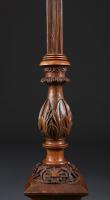 A Large Anglo Indian Carved Wooden Lamp