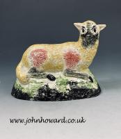 Early 19th century pottery figure of a ewe North Country or Scottish