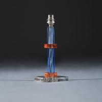 A Blue and Pink Art Deco Lamp of Small Scale
