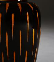 A Black and Orange Studio Pottery Lamp