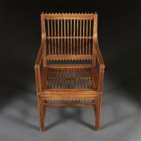 An Unusual Rustic Straw Work Armchair