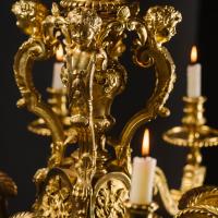 A Detail of A Napoleon III Gilt-Bronze Eight-Light Chandelier After Boulle Dating From Circa 1870