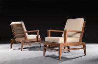 Rene Gabriel Mid 20th Century Oak Lounge Chairs