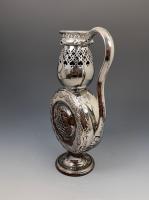 Silver luster pottery puzzle jug with reticulated decoration Yorkshire early 19th century