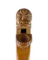Fruitwood nutcracker in the form of a Wildman. French, 18th century