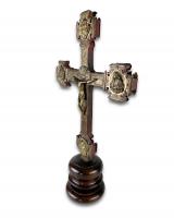 Renaissance gilt copper processional cross. Italian, 15th - 16th centuries