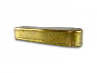 Engraved brass tobacco box. Dutch, early 18th century