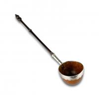Silver mounted coquilla ladle. English, mid 18th century