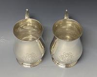 Pair of sterling silver mugs tankards Eoff and Shepard Ball Black and Co