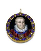 Pendant with enamel of Henry IV (1553-1610). French or Swiss, 19th century