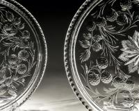 A Pair of Intaglio Engraved Glass Plates by Stevens and Williams
