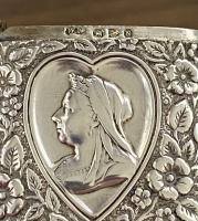 Victorian silver diamond jubilee vesta case 1896/7