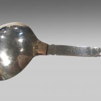 Late 16th century German, heraldic knop silver spoon