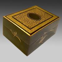 19th century Chinese lacquer gaming counters box