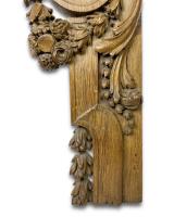 Large baroque oak relief with an angel. English, around circa 1700