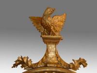 Regency Convex Mirror with Eagle Surmount and Candle Sconces