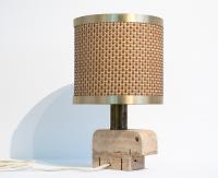 Fratelli Mannelli Travertine Elephant Table Lamp, Italy 1970s