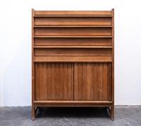 Pair of oak cabinets by Guillerme et Chambron